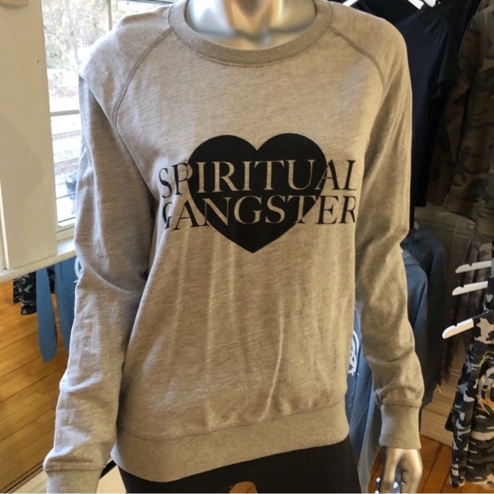 Spiritual Gangster Light Gray Heart Logo Sweater